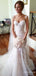 Gorgeous Sweetheart Spaghetti Strap Mermaid Long Lace Wedding Dresses,WD3091