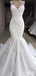 Elegant V-neck Spaghetti Strap Mermaid Long Wedding Dresses with Train,WD3092