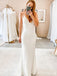 Elegant V-neck Spaghetti Strap Mermaid Long Wedding Dresses, WD3098