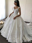 Gorgeous Floral V-neck Lace Appliques Straps A-line Long Wedding Dresses,WD3106