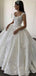 Gorgeous Floral V-neck Lace Appliques Straps A-line Long Wedding Dresses,WD3106