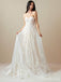 Romantic Sweatheart Strapless Lace A-line Long Wedding Dresses,WD3071