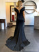 Sexy Black Side Slit Sweetheart Mermaid Long Prom Dress, Evening Dress, PD38075
