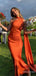 Elegant Orange One Shoulder Mermaid Long Prom Dress, Evening Dress, PD38111
