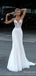 Elegant V-neck Spaghetti Strap Mermaid Long Wedding Dresses, WD3073