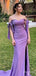 Elegant Sweetheart Off-Shoulder Purple Long Mermaid Prom Dress, PD38148