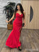 Sexy Red Sweetheart Halter Side Slit A-line Long Prom Dress, Evening Dress, PD381796