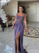 Sparkly Purple Beading Thish Slit  Mermaid Long Prom Dress, Evening Dress, PD381830