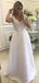 Elegant V-neck Lace Beadings A-line Long Wedding Dresses, WD3113