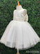 Cute Ivory A-line Long Flower Girl Dress with Beadings, FGS185