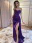 Stunning Purple V-neck Strapless Side-Slit Mermaid Long Prom Dress, Evning Gown, PD381998