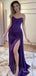 Stunning Purple V-neck Strapless Side-Slit Mermaid Long Prom Dress, Evning Gown, PD381998