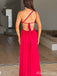 Bold Red One-Shoulder Backless Long Mermaid Prom Dress with Slit, Evening Dress, PD382072