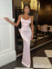 Gorgeous Pink Backless Long Mermaid Prom Dress with Striking Bow, Evening Dress, PD382114