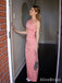Unique Pink One-Shoulder Sleeveless  Long Mermaid Prom Dress, Evening Dress, PD382155