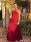 Elegant Red Strapless A-line Long Prom Dress,Evening Dress,PD382182