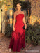 Elegant Red Strapless A-line Long Prom Dress,Evening Dress,PD382182