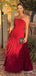 Elegant Red Strapless A-line Long Prom Dress,Evening Dress,PD382182