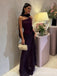 Elegant Dark Plum One-Shoulder  Long Mermaid Prom Dress, Evening Dress, PD382184