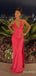 Gorgeous Red V-neck Spaghetti Strap Long Prom Dress, Evening Dress, PD382205