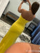 Elegant Yellow Sweetheart Strapless Beadings Side Slit Mermaid Long Prom Dress,Evening Dress,PD382230