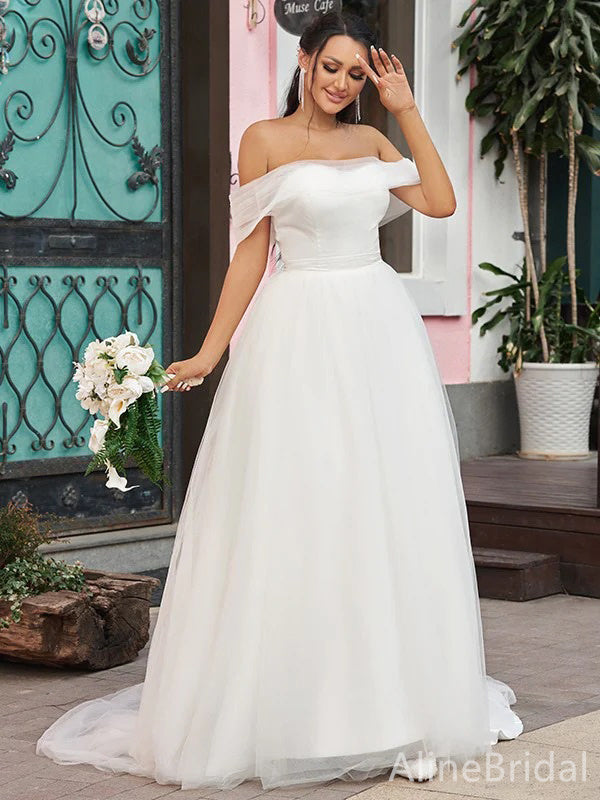 Elegant Off theShoulder Strapless A-line Long Wedding Dresses, WD3082