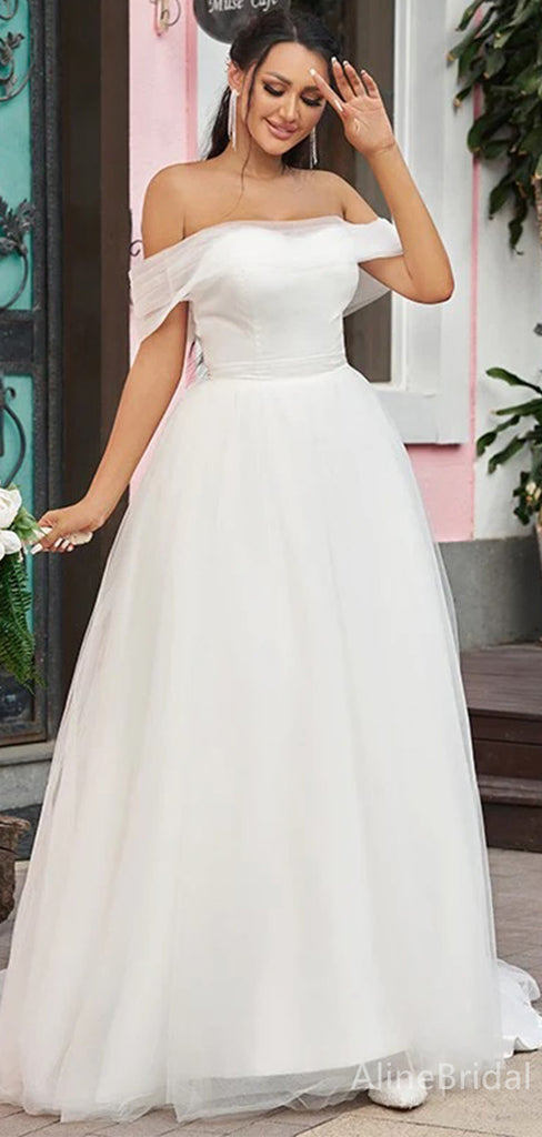 Elegant Off theShoulder Strapless A-line Long Wedding Dresses, WD3082