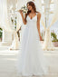 Elegant V-neck Spaghetti Strap A-line Long Wedding Dresses, WD3083