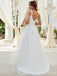 Elegant V-neck Spaghetti Strap A-line Long Wedding Dresses, WD3083