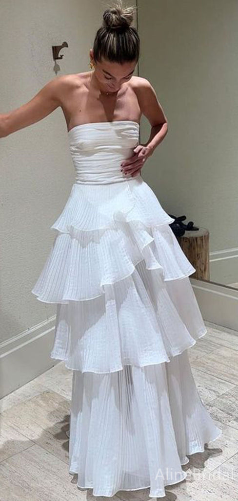Elegant Strapless A-line Long Prom Dress,Evening Dress,PD37686