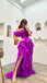 Stunning Purple Off the Shoulder Side Slit A-line Long Prom Dress, Evening Dress, PD3724