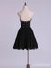 Simple Black Sweatheart Strapless A-line Short Mini Homecoming Dress with Beading, HD32655