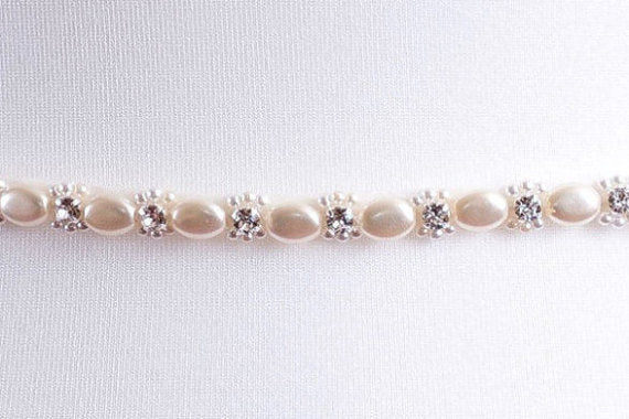 Thin Bridal Belt,Wedding Belt,Crystal Rhinestone Belt,Gorgeous Beading Belt,Pearl Belt, SA0040