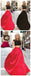 Two Pieces Lace Ball Gown Affordable Red Black Prom Dress ,PD0043