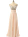 Blush Pink Beaded Chiffon See-through Back Charming Cocktail Evening Prom Dresses Online,PD0181