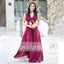 Burgundy Chiffon V-neck A-line Bridesmaid Dresses , AB1228