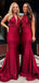 Dark Red Jersey Convertible Fashion Long Bridesmaid Dresses, AB4047