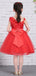 Red Tulle Unique One Shoulder Applique Flower Girl Dresses, FGS137