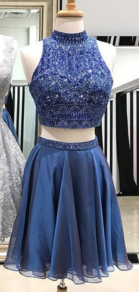 Royal Blue Beading Chiffon Mismatched Homecoming Dresses  ,HD0038