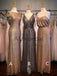 Sparkly Sequin Mismatched Sheath Long Bridesmaid Dresses, AB4076