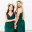 Teal Chiffon Mismatched A-line Long Bridesmaid Dresses, AB4044