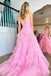 Elegant V-neck Sleeveless A-line Long Prom Dress, PD3626