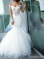 Gorgeous V-neck Off-Shoulder Strapless Mermaid Long Wedding Dresses,WD3097