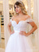 Elegant V-neck Off-Shoulder Lace A-line Long Wedding Dresses,WD3103