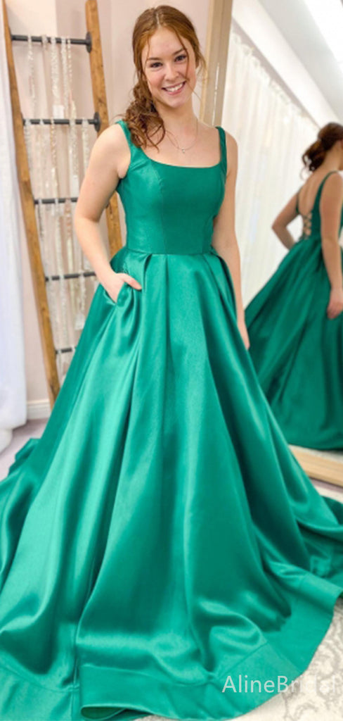 Elegant Square A-line Long Prom Dress,PD38082