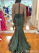 Elegant Deep V-neck Halter Mermaid Long Prom Dress,PD38085