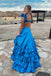 Sexy V-neck Sleeveless Ruffle Aline Floor Length Prom Dress, PD3649