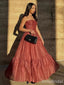 Elegant Strapless A-line Long Prom Dress,PD38122