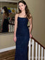 Sparkly Spaghetti Strap Lace-up Mermaid Long Prom Dress,PD38141