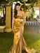 Gorgeous Yellow Strapless Split Side Mermaid Long Prom Dress,PD38142